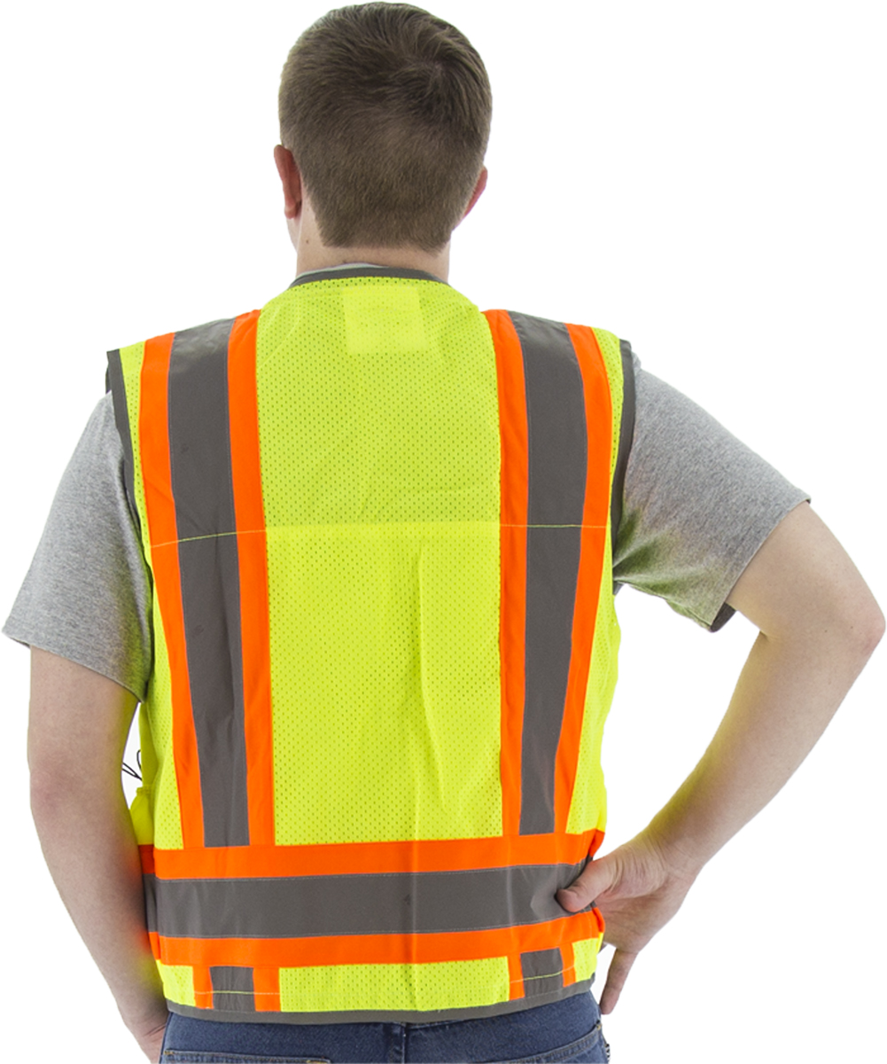 Picture of Majestic 75-3235 Hi-Viz Heavy Duty Vest w DOT Striping, ANSI 2