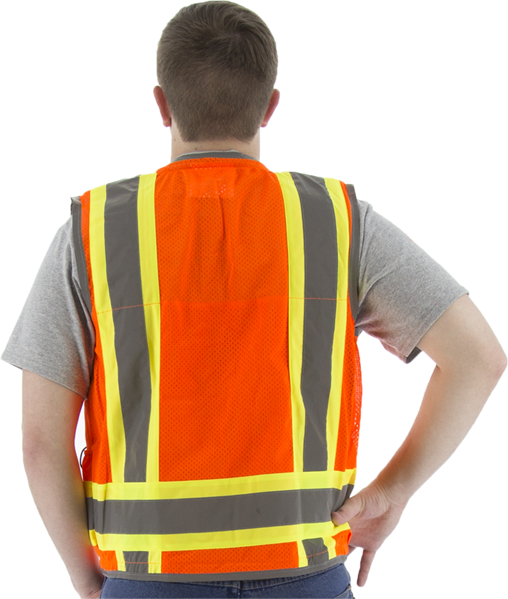 Picture of Majestic 75-3236 Hi-Viz Heavy Duty Vest w DOT Striping, ANSI 2