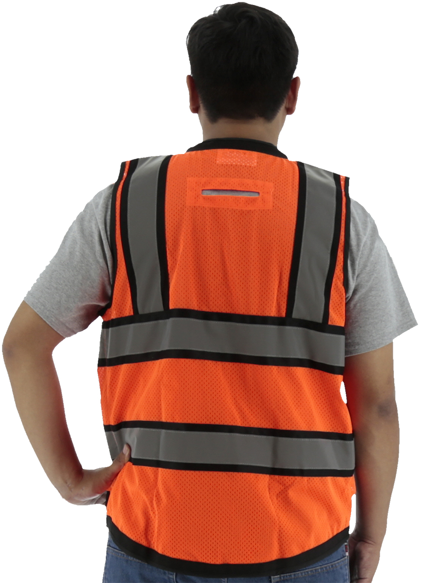 Picture of Majestic 75-3238 Hi Viz Heavy Duty Surveyor's Vest with Contrasting Stripes, ANSI 2