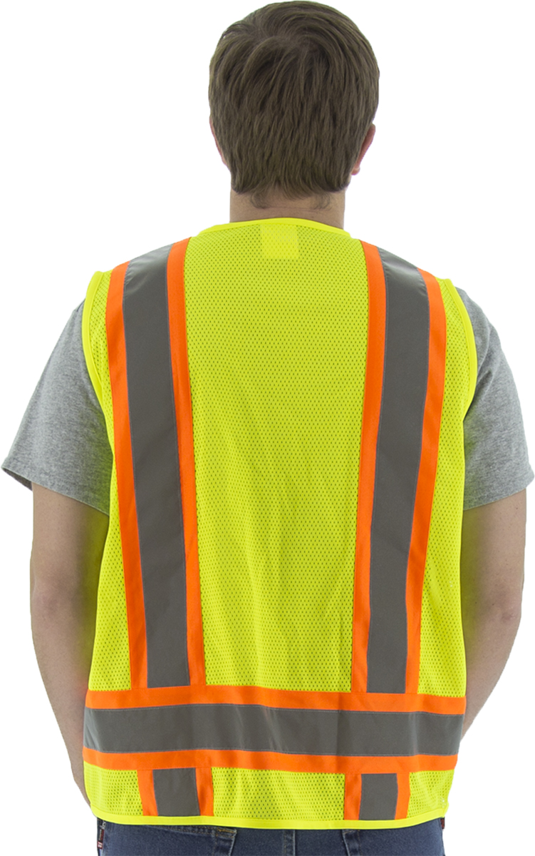 Picture of Majestic 75-3243 Hi-Viz Surveyors Vest w DOT Striping, ANSI 2