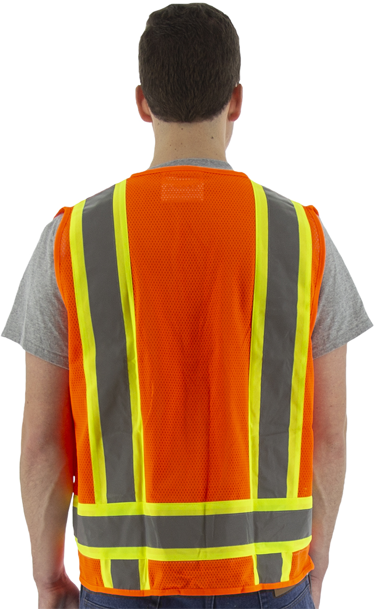 Picture of Majestic 75-3244 Hi-Viz Surveyors Vest w DOT Striping, ANSI 2