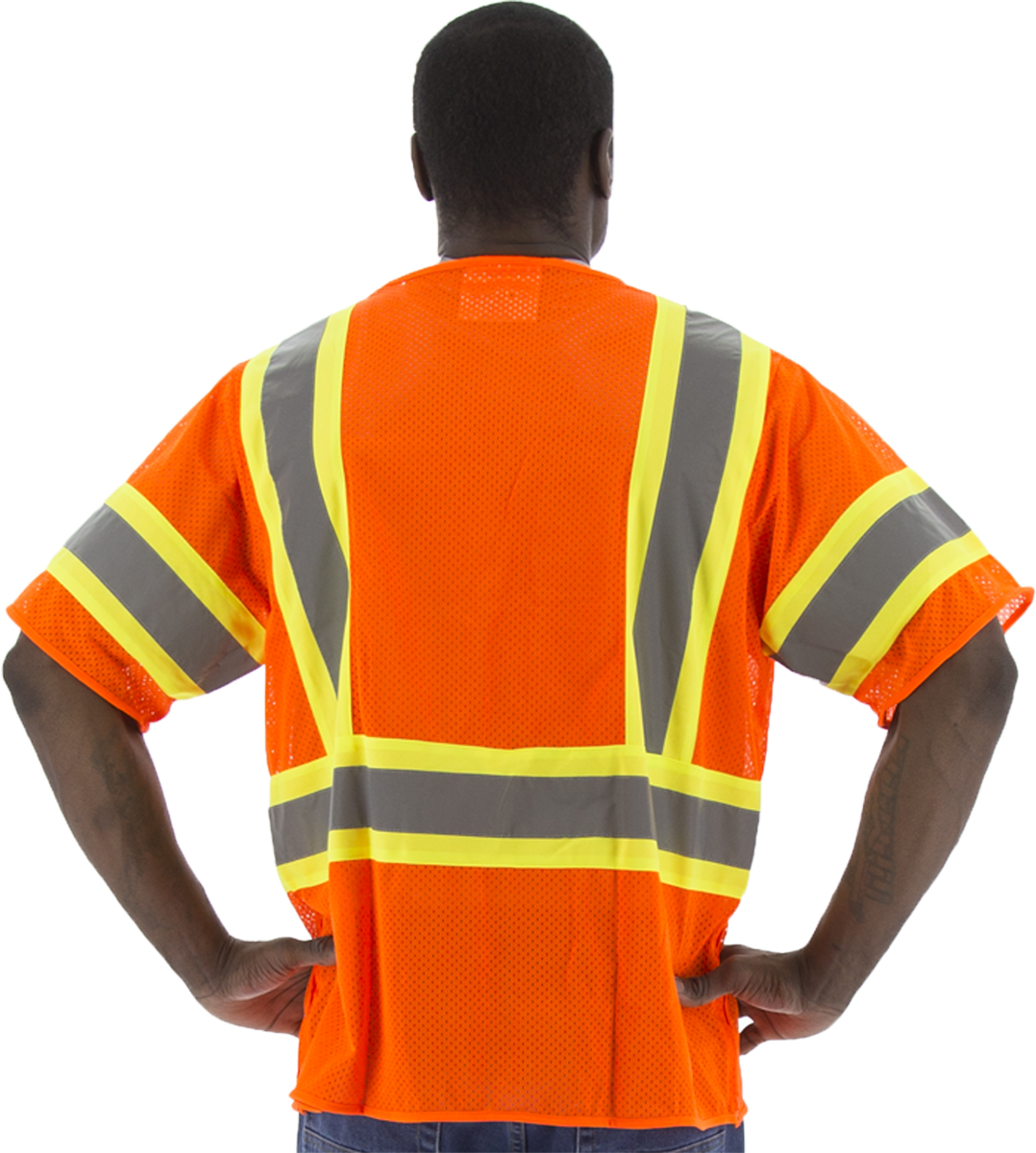 Picture of Majestic 75-3302 Hi-Viz Mesh Vest with DOT Striping, ANSI 3