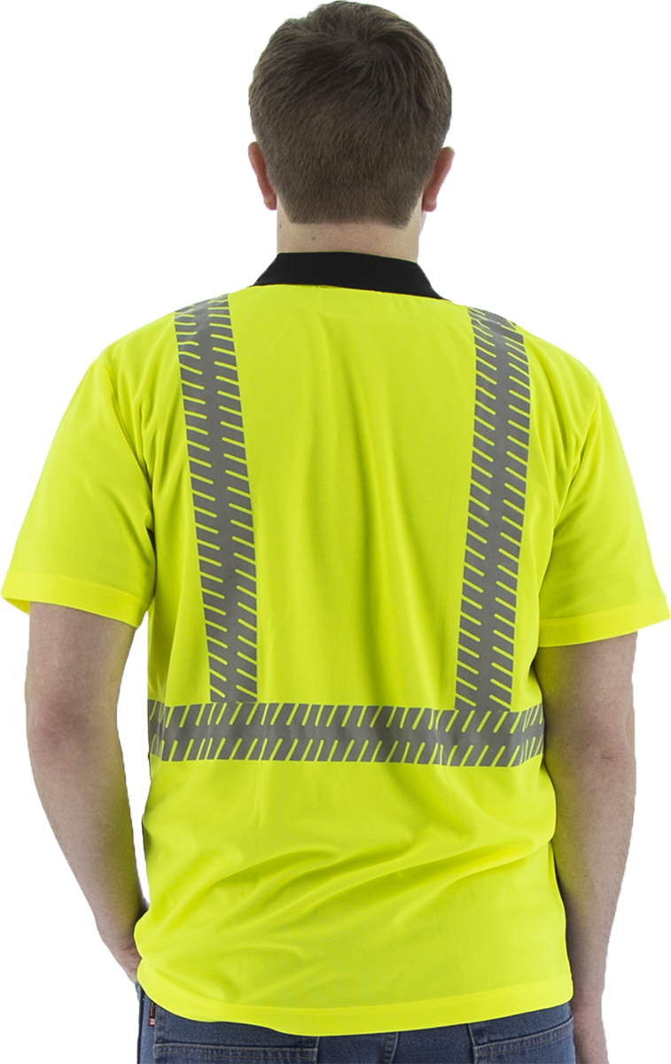Picture of Majestic 75-5213 Hi-Viz Polo with Reflective Chainsaw Striping, ANSI 2