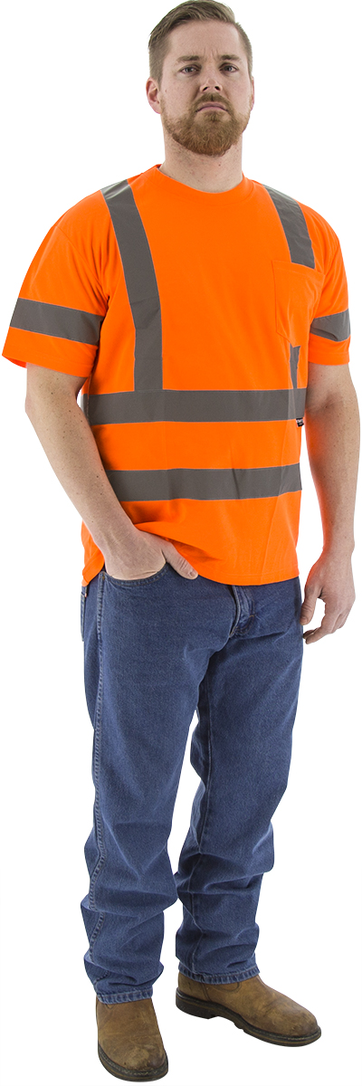 Picture of Majestic 75-5306 Hi-Viz Short Sleeve Shirt, ANSI 3