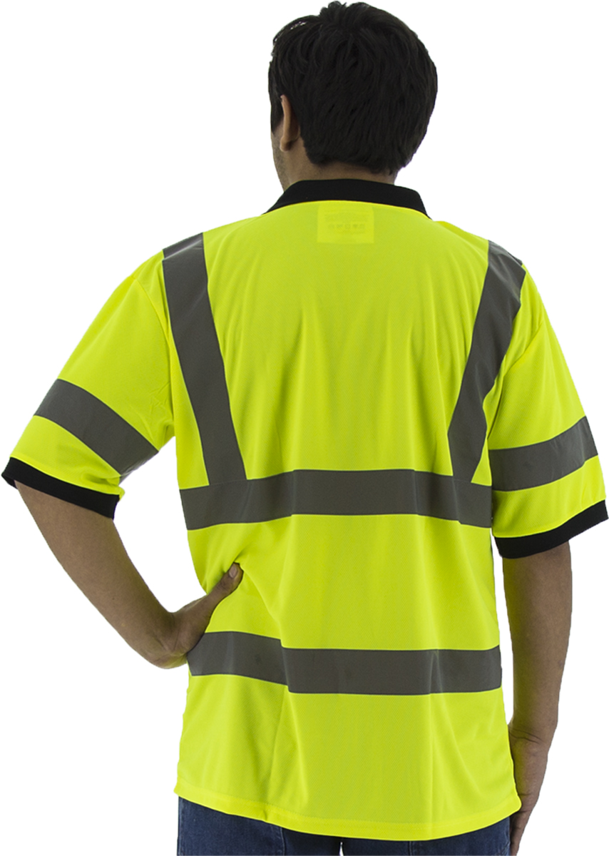 Picture of Majestic 75-5311 Hi-Viz Short Sleeve Polo Shirt, ANSI 3