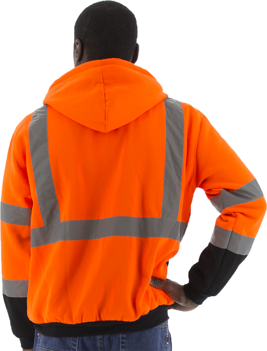 Picture of Majestic 75-5332 Hi-Viz Hooded Sweatshirt with TEFLON®, ANSI 3