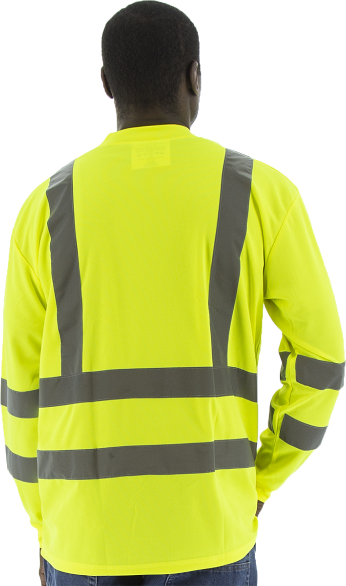 Picture of Majestic 75-5355 Hi-Viz Long Sleeve Shirt, ANSI 3