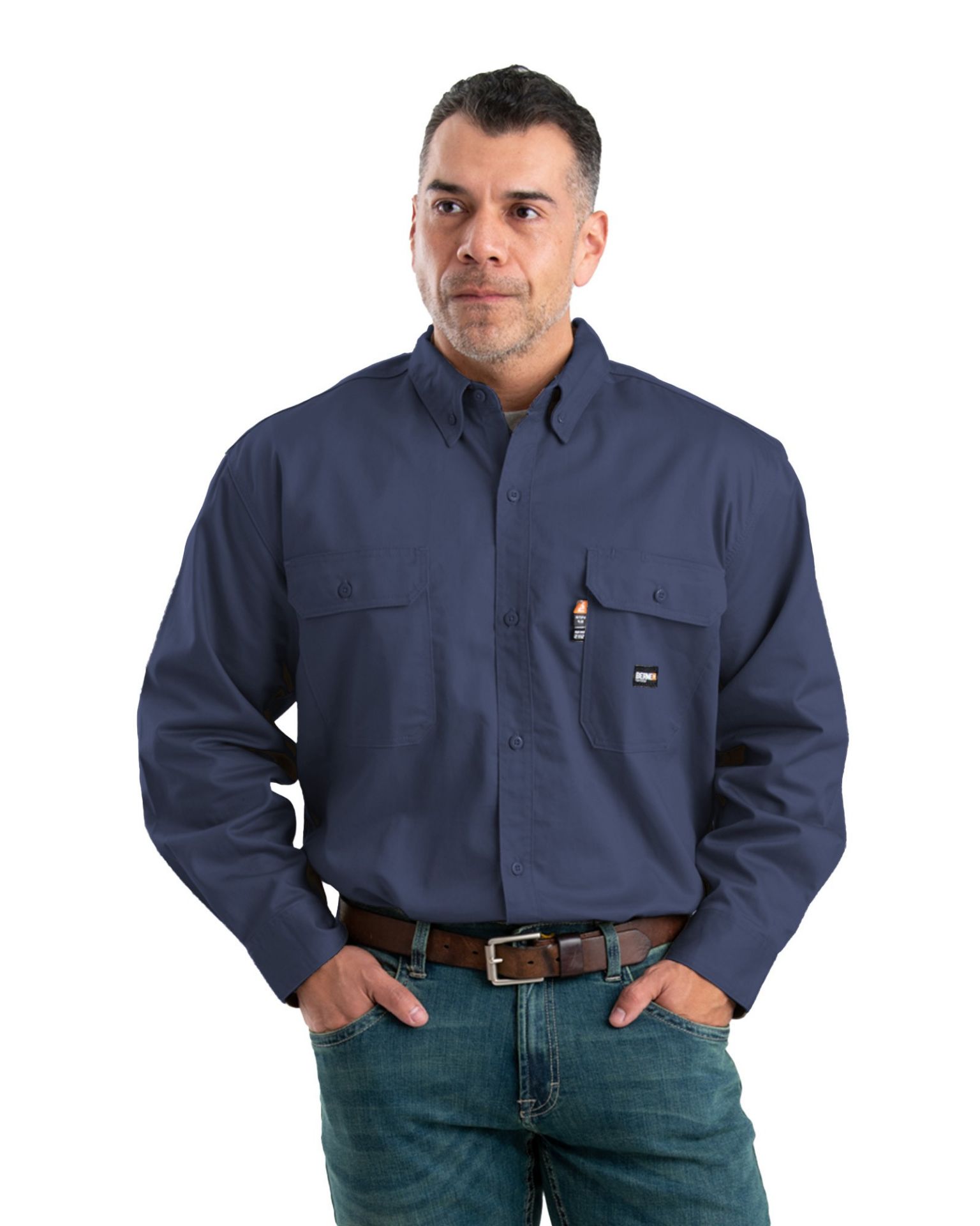 Picture of Berne  FRSH10 Flame Resistant Button Down Long Sleeve Work Shirt