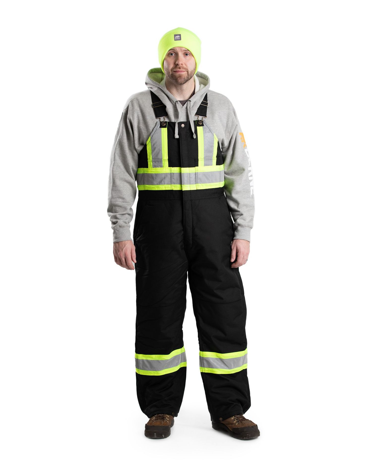 Picture of Berne  HVNB02 Safety Striped Arctic Insulated Bib Overall