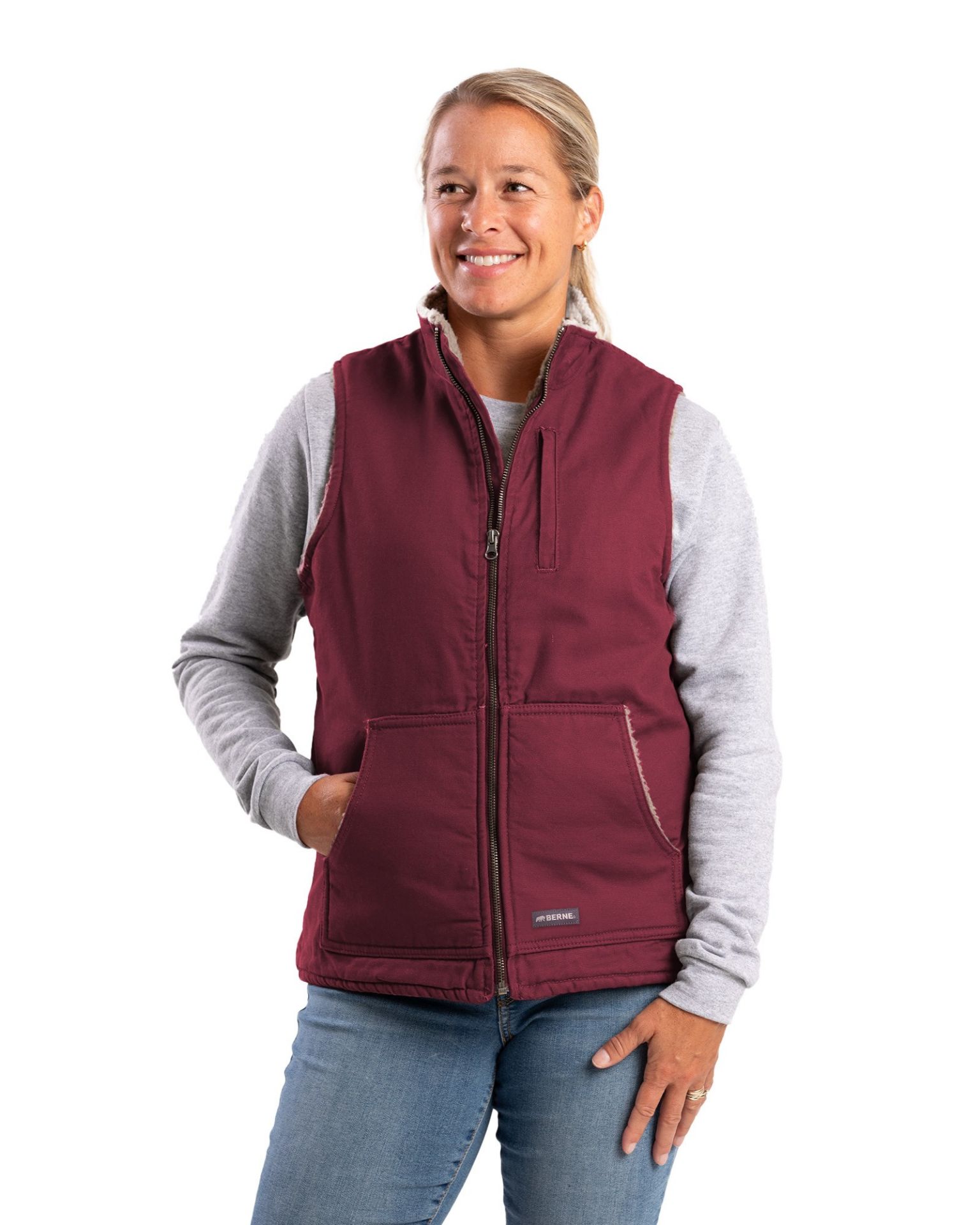 Picture of Berne  WV15 Women's Sherpa-Lined Softstone Duck Vest