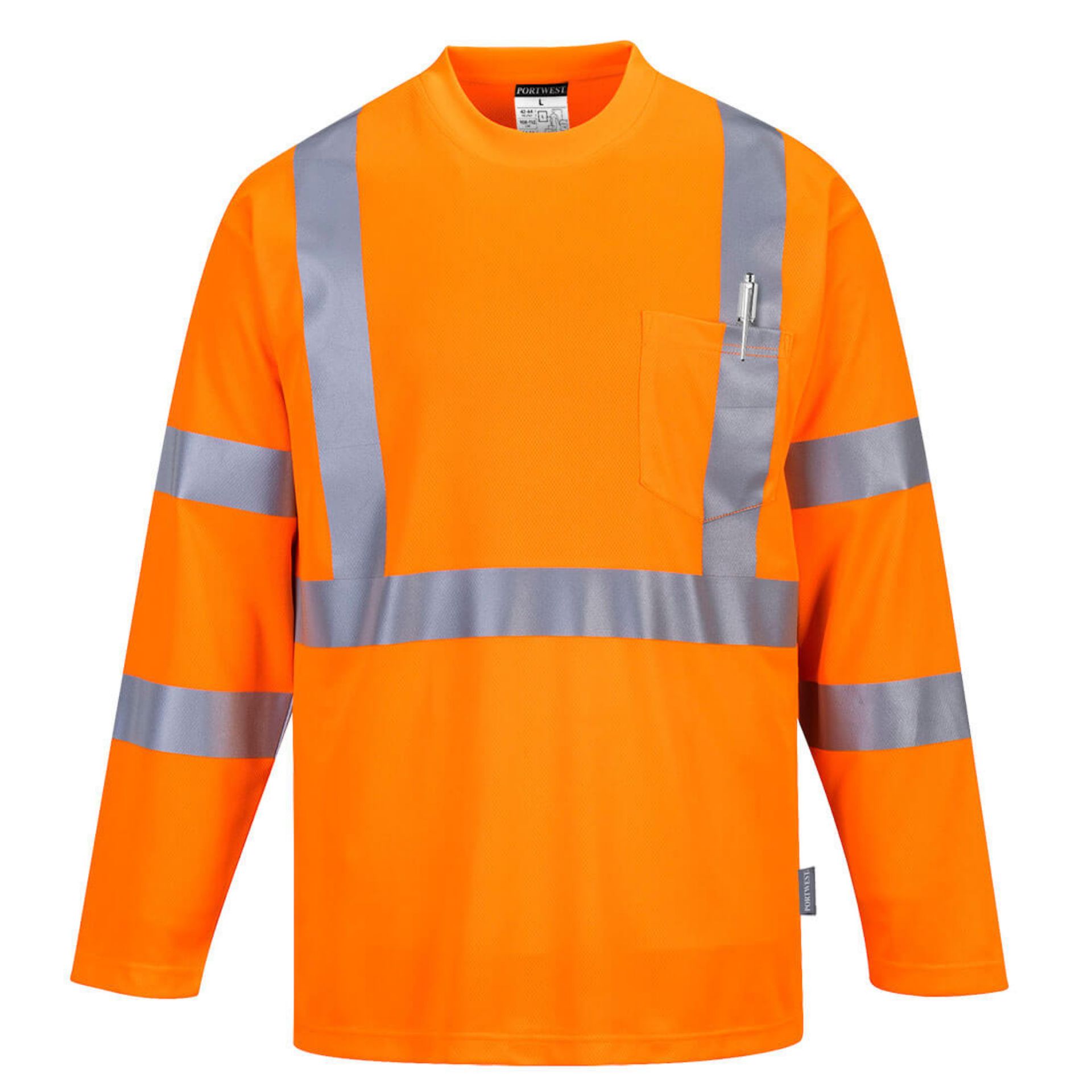 Picture of Portwest S191 Hi-Vis Long Sleeve Pocket T-Shirt