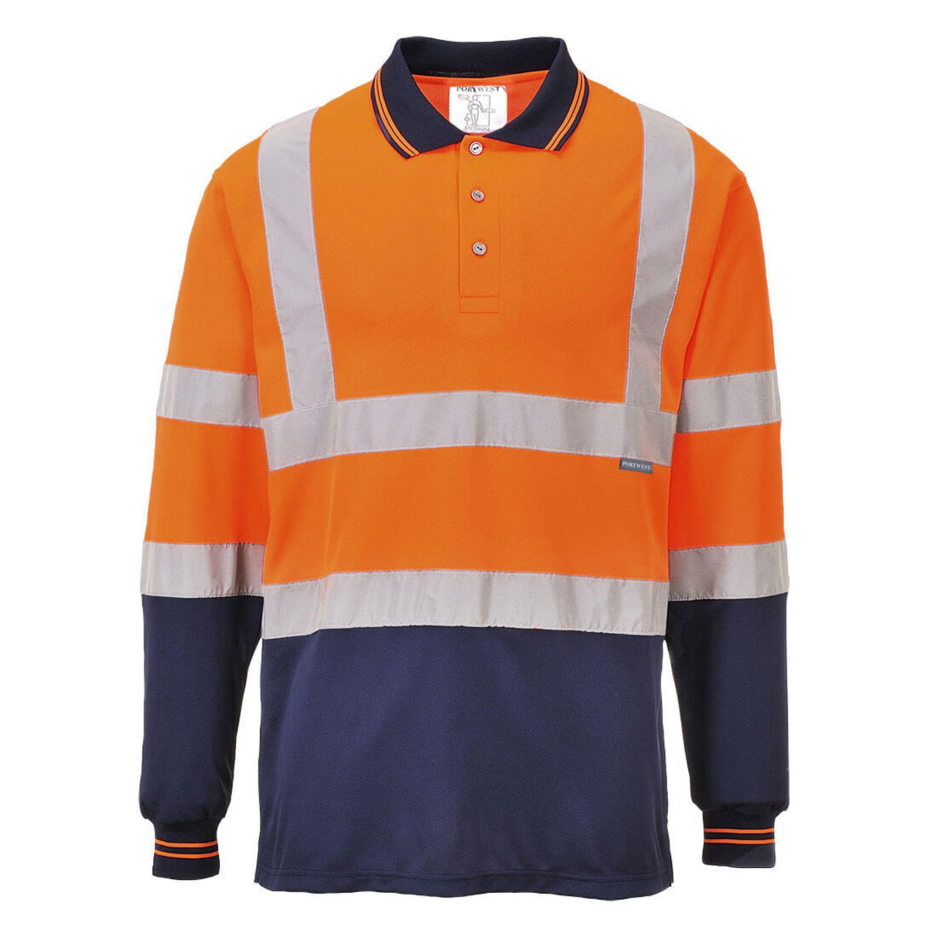 Picture of Portwest S279 Two-Tone Long Sleeve Polo Shirt