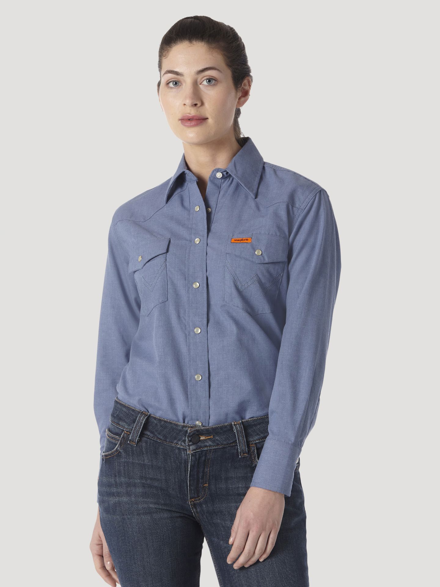 Picture of Wrangler FRLW11B Womens FR Flame Resistant Work Shirt Snaps
