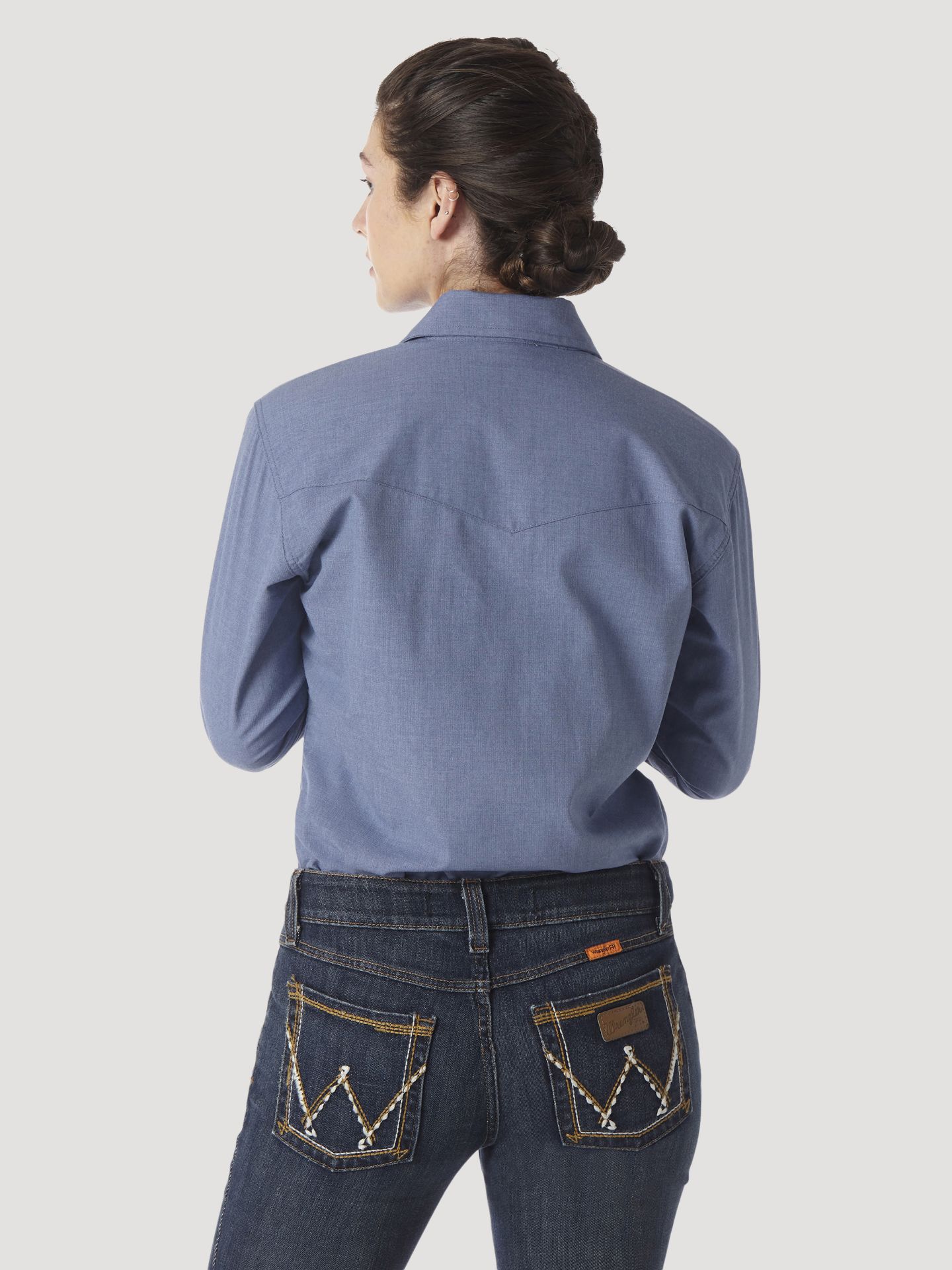Picture of Wrangler FRLW11B Womens FR Flame Resistant Work Shirt Snaps