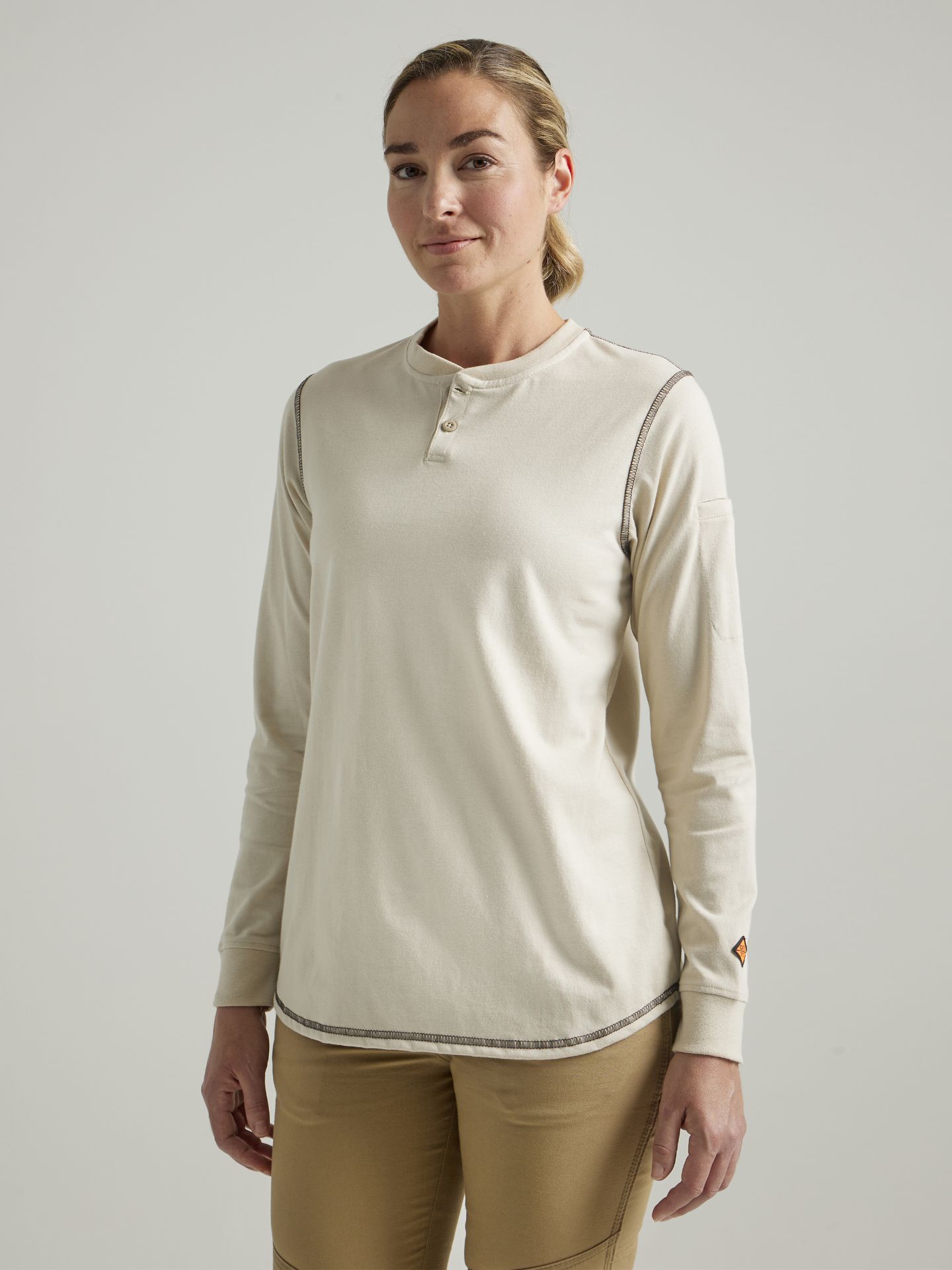 Picture of Wrangler 112335512 Womens FR Flame Resistant Long Sleeve Henley