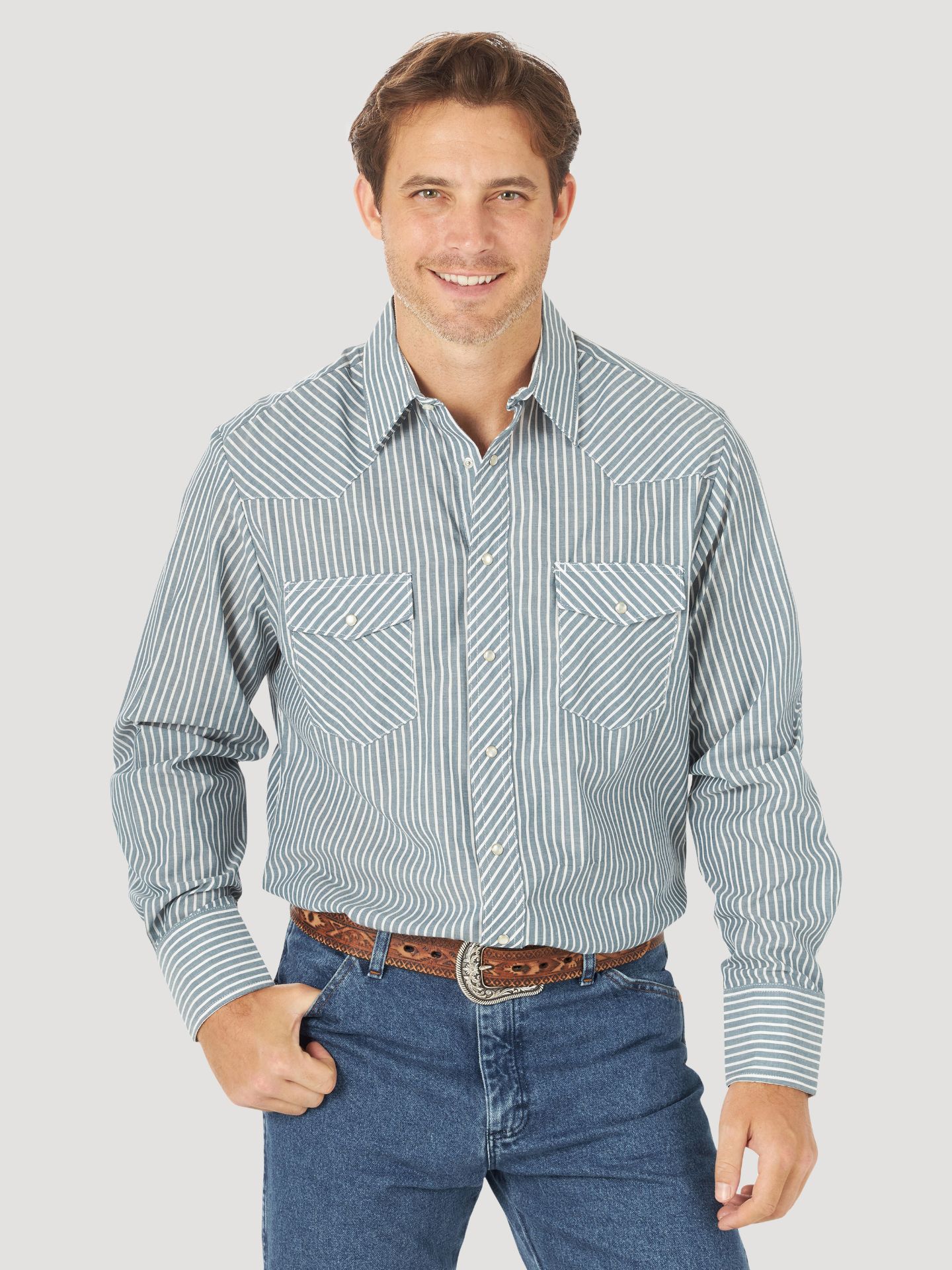 Picture of Wrangler 75951 Sport Western Snap Shirt - Long Sleeves (Big & Tall Sizes)