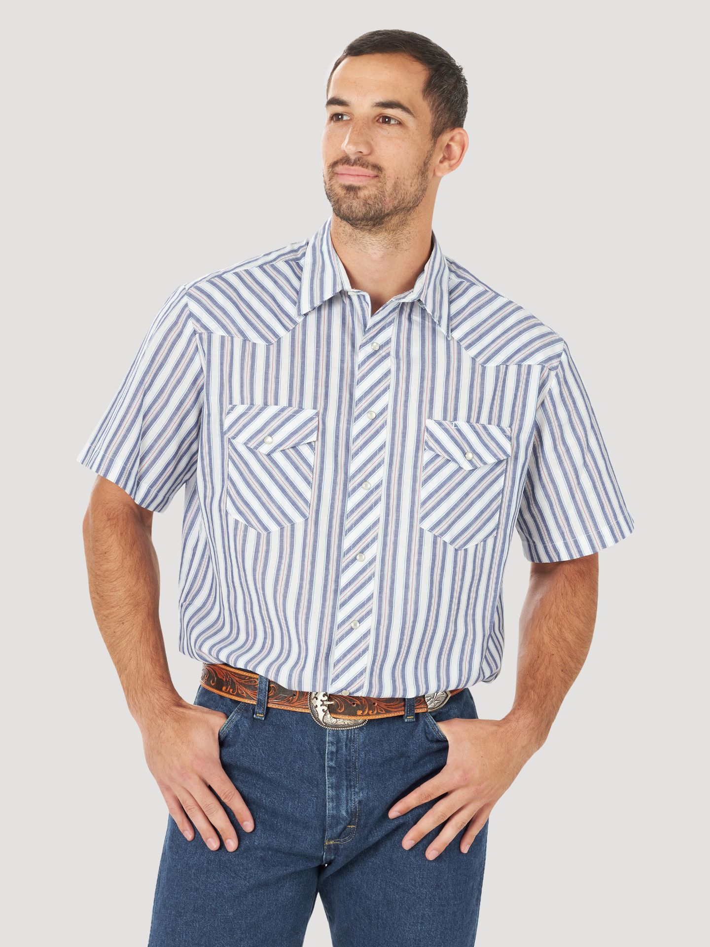 Picture of Wrangler 76951 Sport Western Snap Shirt - Short Sleeves (Big & Tall Sizes)