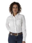 Picture of Wrangler LW1001W White Long Sleeve Solid Shirt