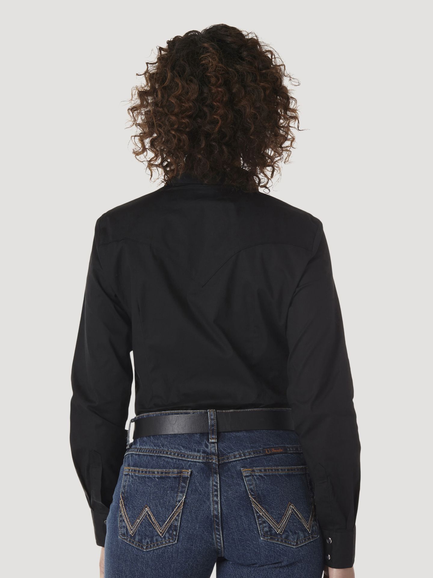 Picture of Wrangler LW1002X Black Long Sleeve Solid Shirt