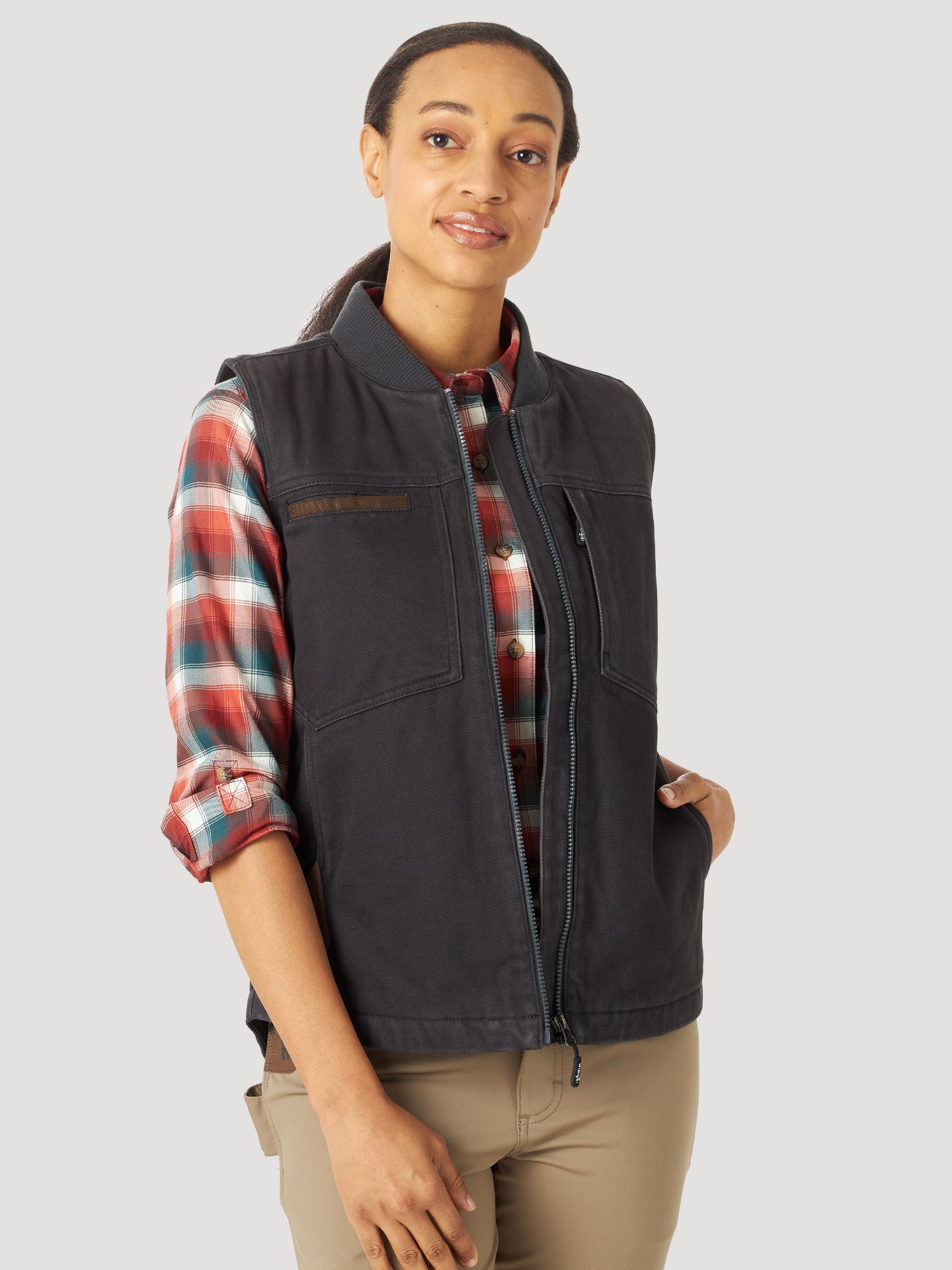 Picture of Wrangler 3WF16 RIGGS WORKWEAR® Womens Canvas Work Vest - Tough Layers
