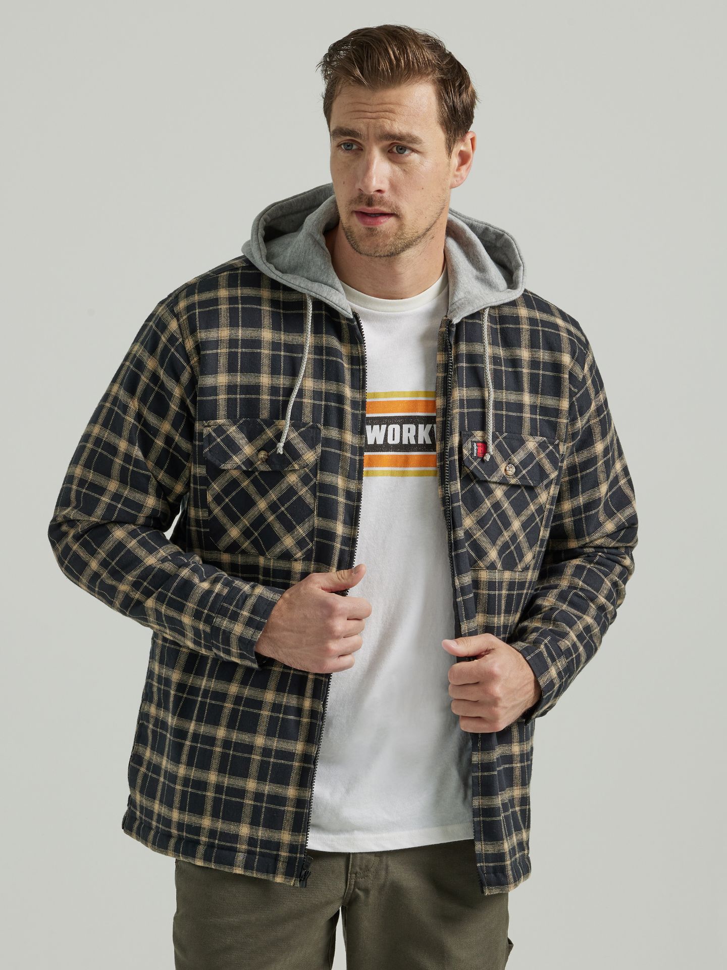 Picture of Wrangler 112330052 Riggs Workwear® Flannel Hooded Jacket
