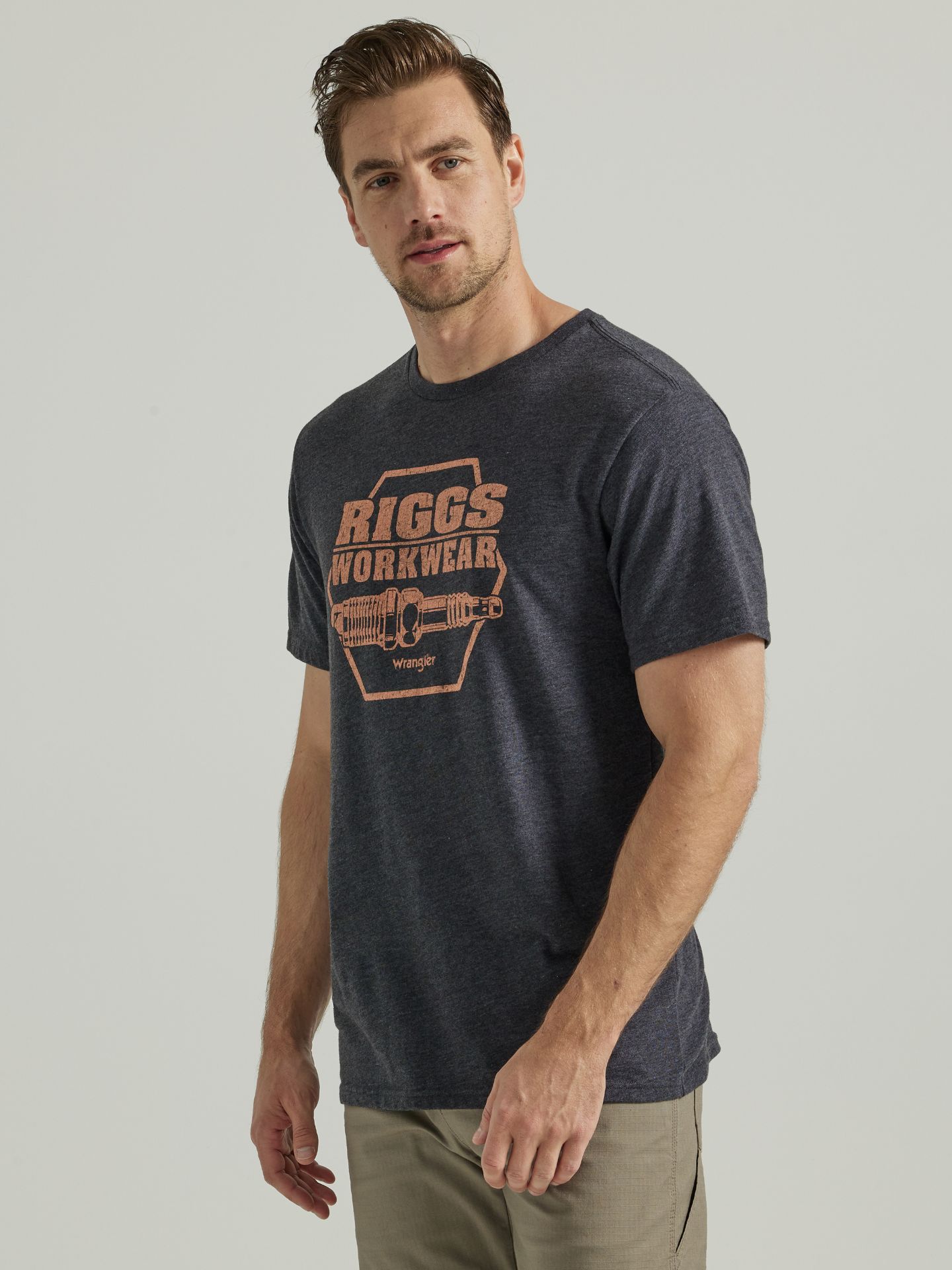 Picture of Wrangler 112336753 RIGGS WORKWEAR Relaxed Short Sleeve T-Shirt with Plug Graphic