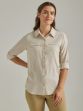 Picture of Wrangler 112333893 ATG -x- Womens Mixed Material Shirt