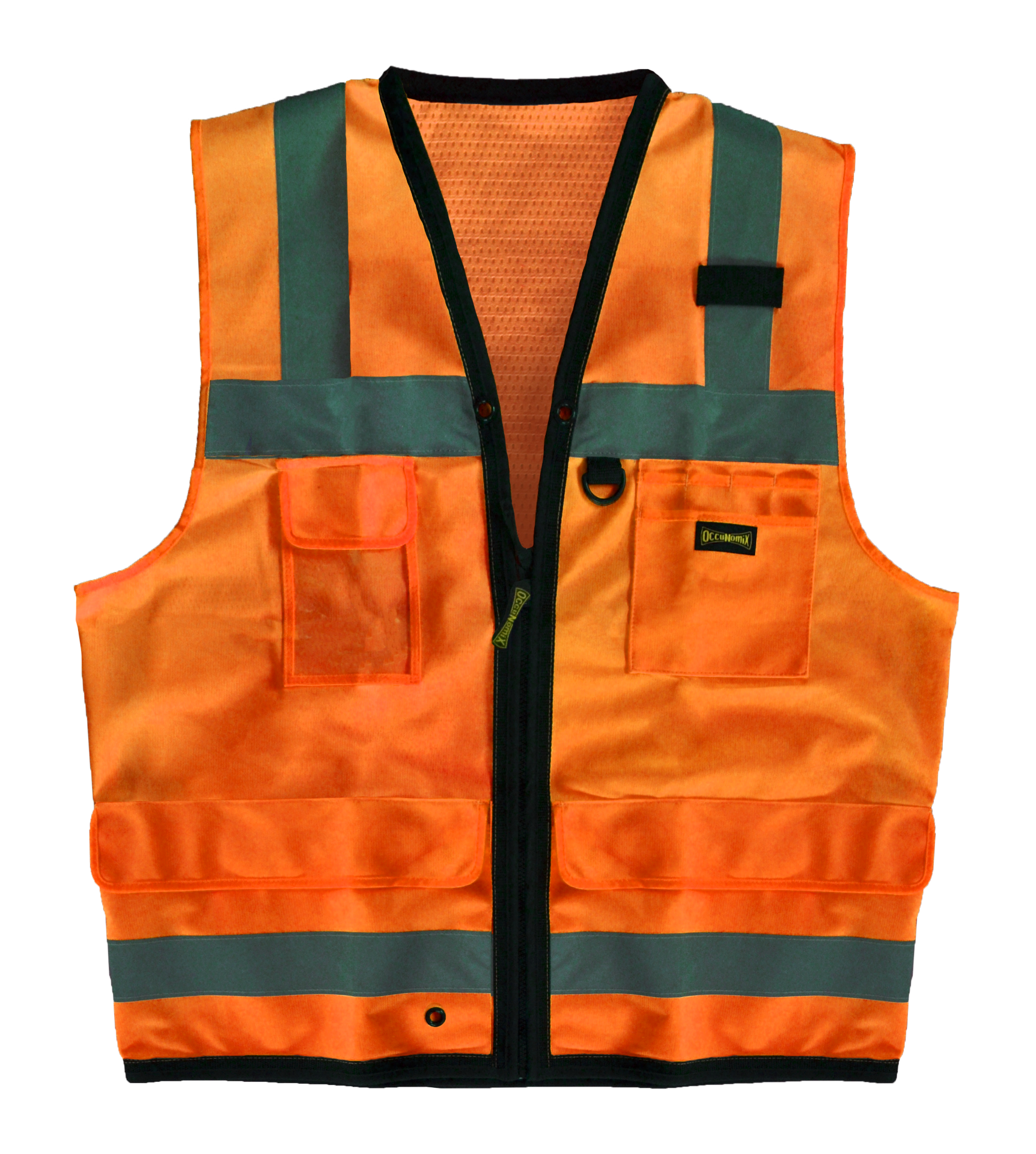 Picture of Occunomix LUX-SSFS SOLID DUAL STRIPE SURVEYOR VEST w/ZIPPER