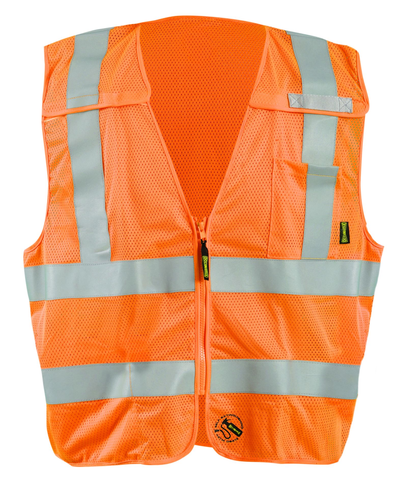 Picture of Occunomix TSE-IMBZX MESH SELF-EXTINGUISHING X-BACK BREAKAWAY VEST w/QUICK RELEASE ZIPPER