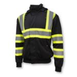 Picture of Radians SW01X-1 High Neck Zip Front X-Back Hooded Sweatshirt