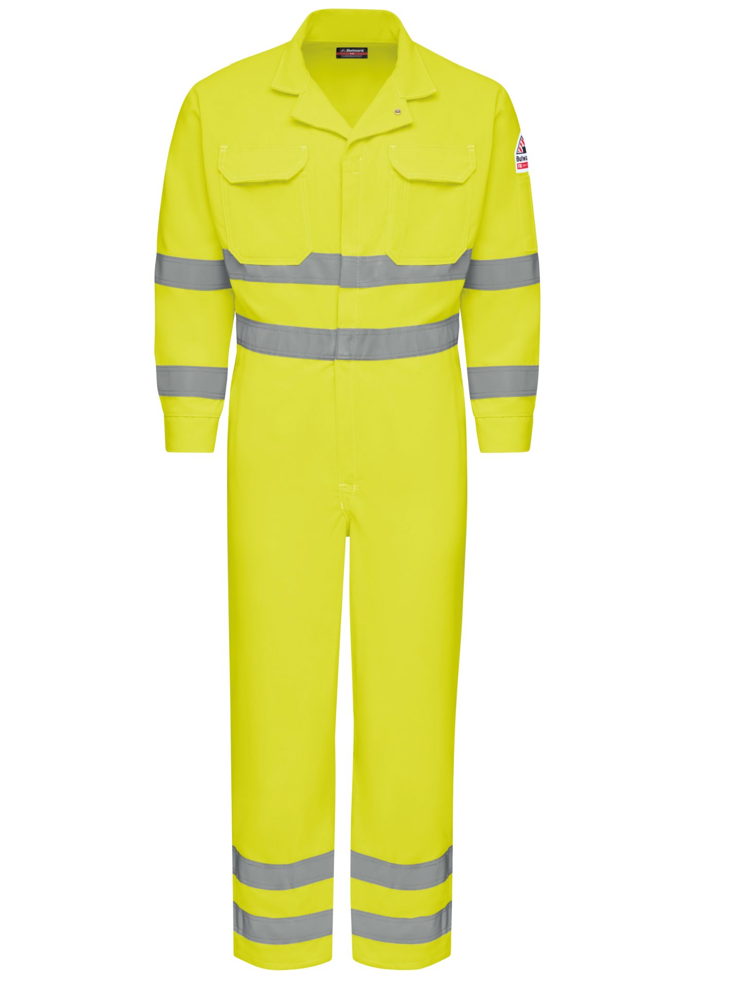 Picture of Bulwark® CMD8 Men's Lightweight FR Hi-Visibility Deluxe Coverall with Reflective Trim
