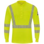 Picture of Bulwark® SML4 Men's Hi-Visibility Lightweight Long Sleeve Henley