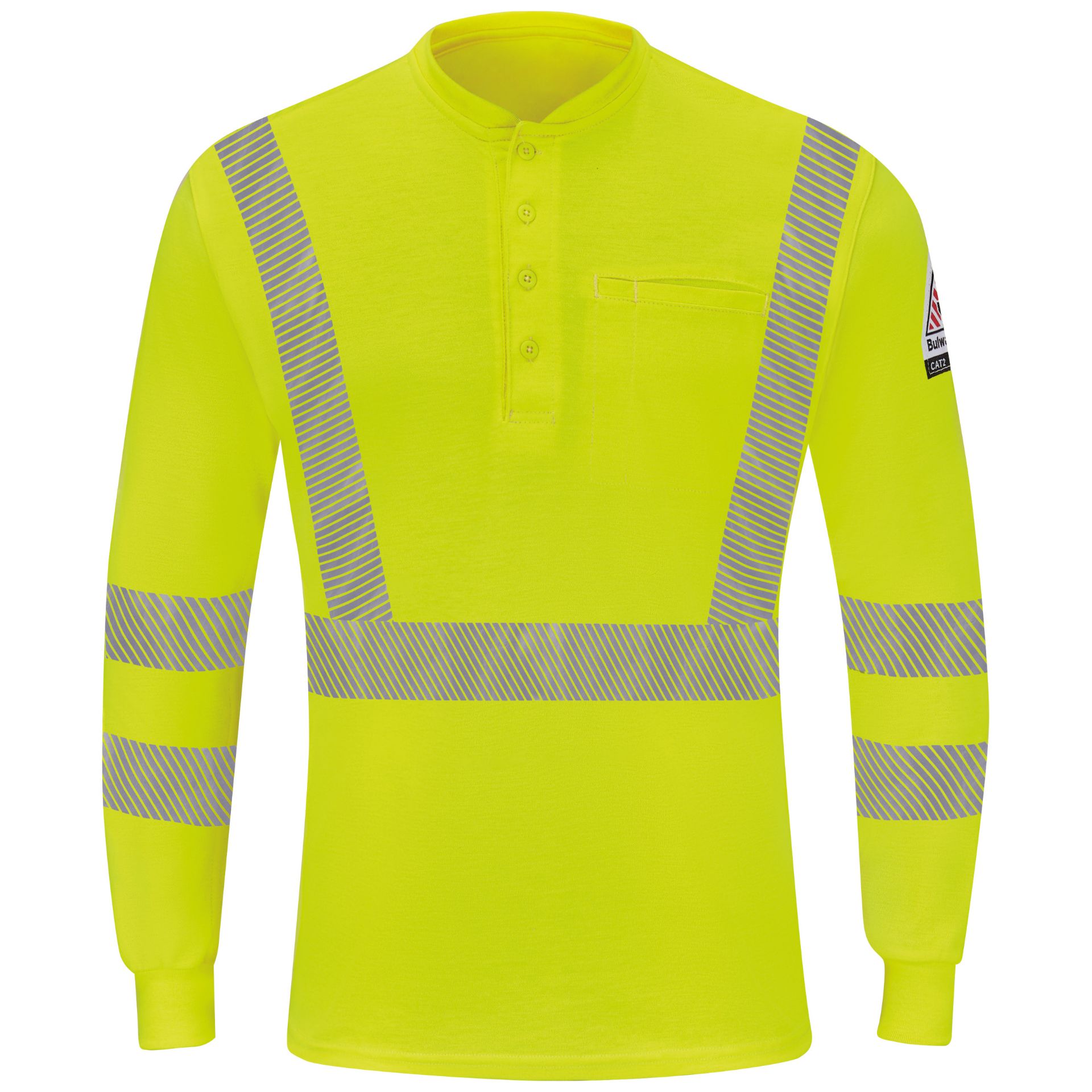 Picture of Bulwark® SML4 Men's Hi-Visibility Lightweight Long Sleeve Henley
