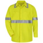Picture of Bulwark® SMW4 Men's Midweight FR Hi-Visibility Work Shirt