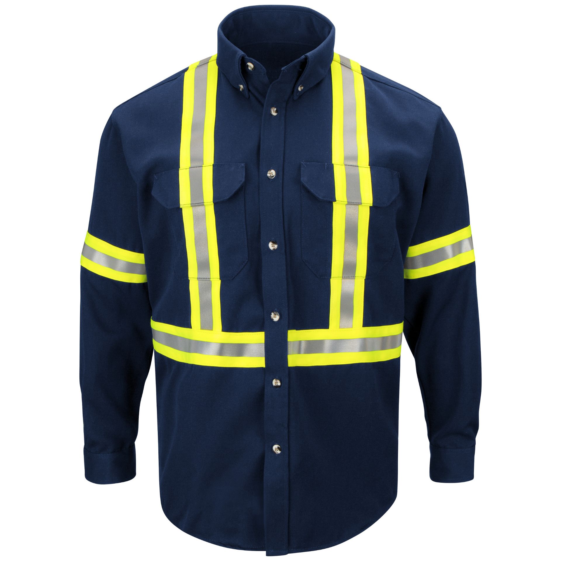 Picture of Bulwark® SLUC Men's Midweight FR Enhanced Visibility Uniform Shirt with Reflective Trim