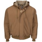 Picture of Bulwark® JLH6 Men's Heavyweight FR Insulated Brown Duck Hooded Jacket