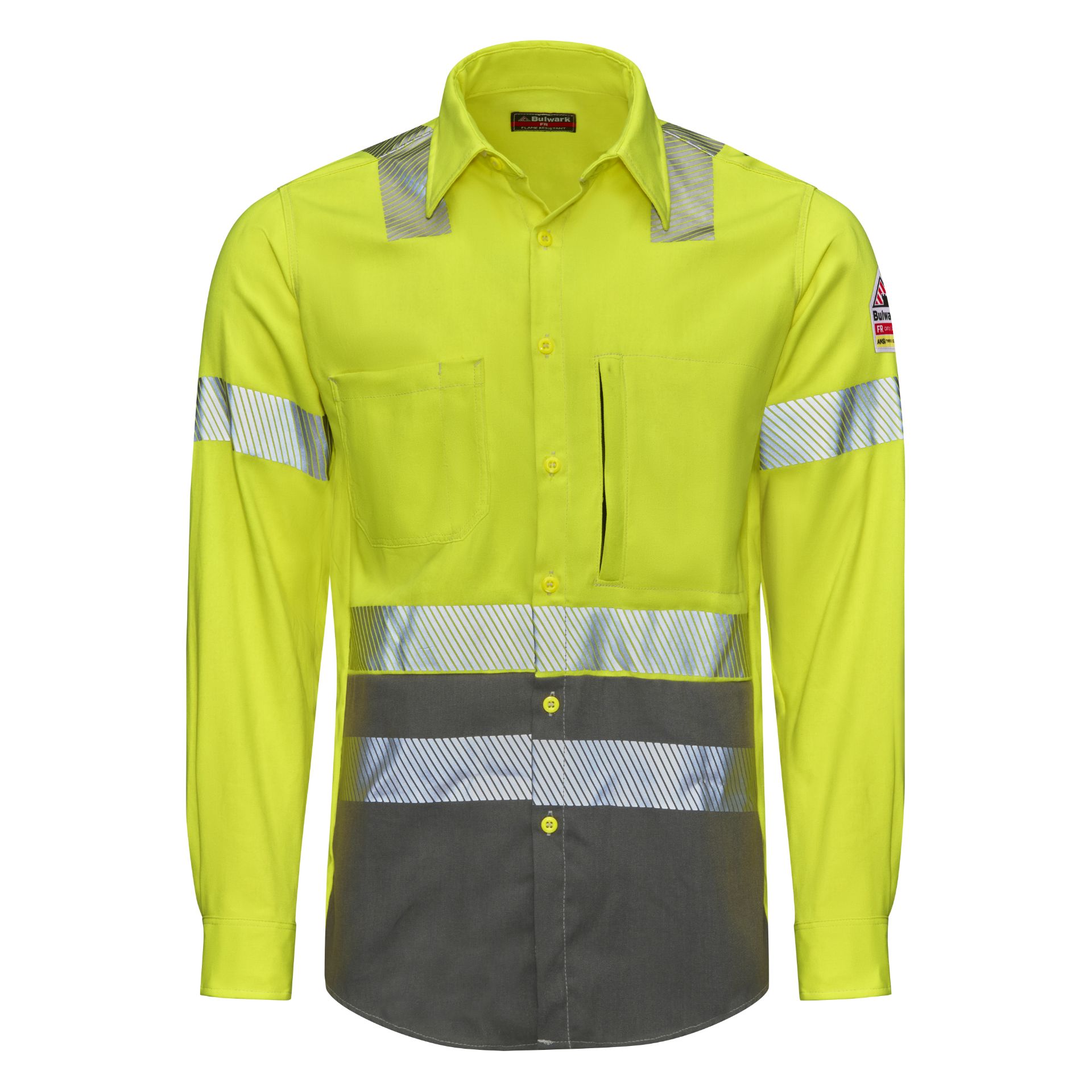 Picture of Bulwark® S1B2 Men's Hi-Visibility Color Block Uniform Shirt