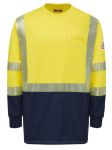 Picture of Bulwark® SMB2 Hi-Visibility Lightweight Colorblock Long Sleeve T-Shirt