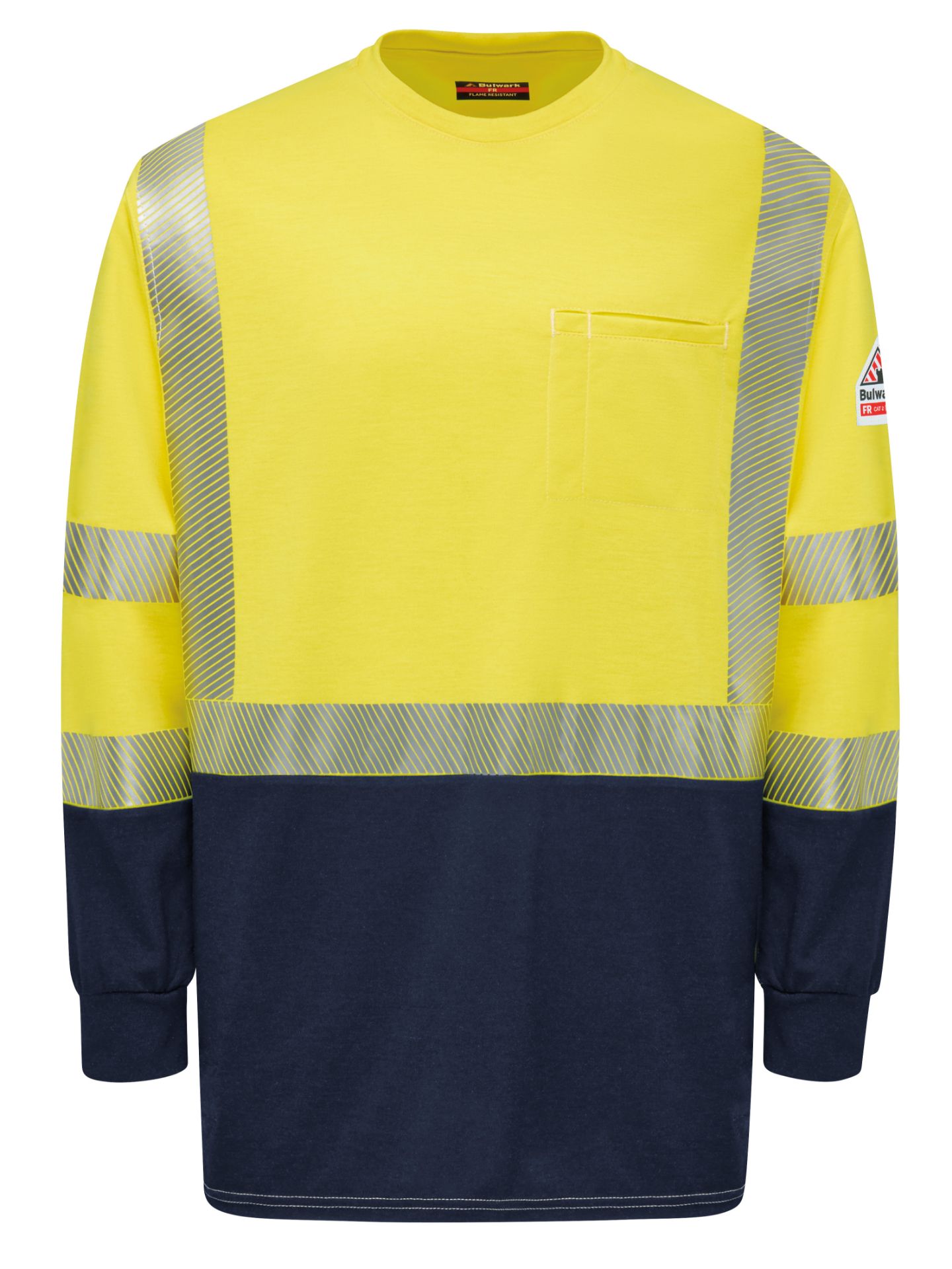 Picture of Bulwark® SMB2 Hi-Visibility Lightweight Colorblock Long Sleeve T-Shirt