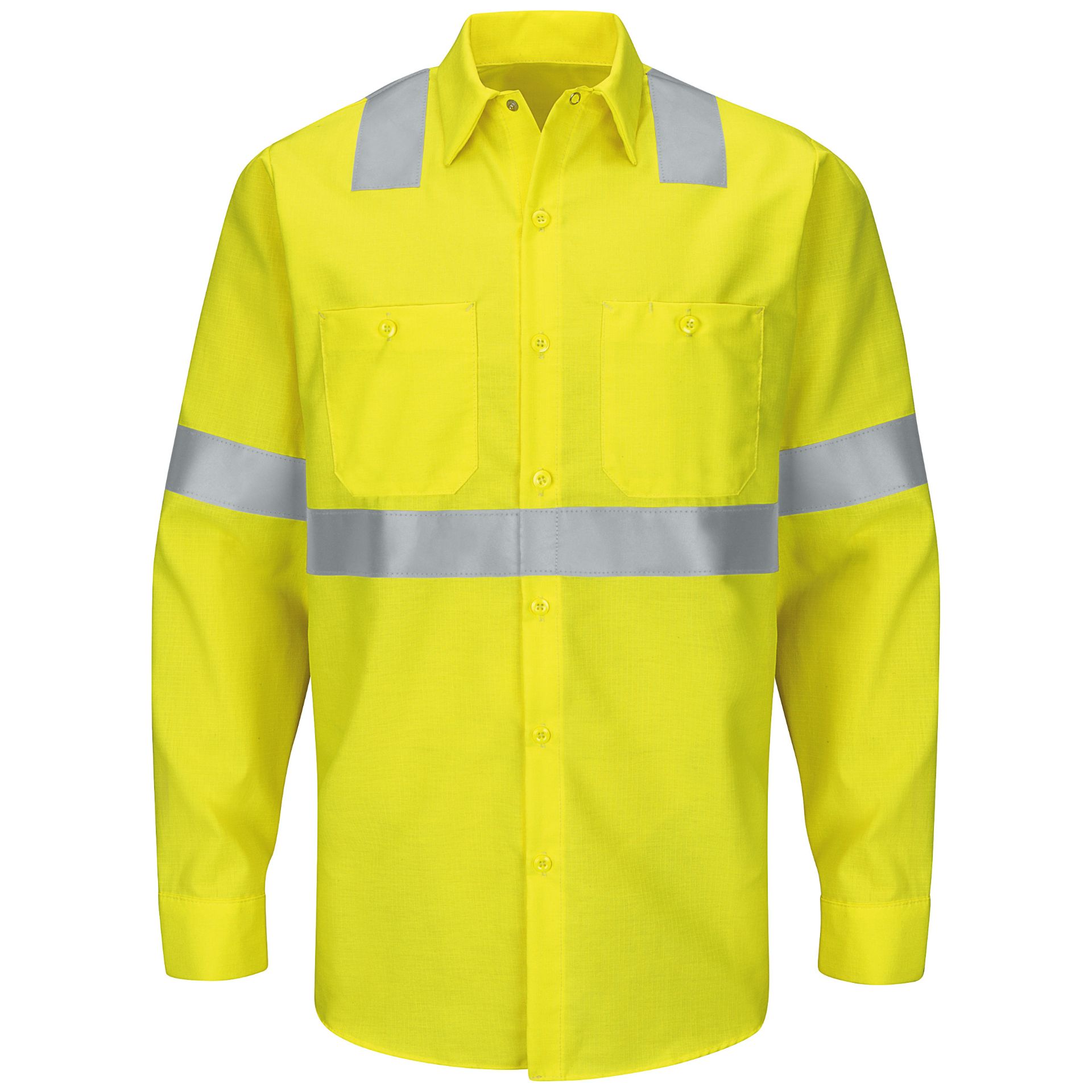 Picture of Red Kap® SY14-HV-TRC2 Men's Hi-Visibility Long Sleeve Ripstop Work Shirt - Type R, Class 2