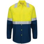 Picture of Red Kap® SY14-HV-TRC2 Men's Hi-Visibility Long Sleeve Ripstop Work Shirt - Type R, Class 2