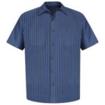Picture of Red Kap® SP24-STRIPE Men's Short Sleeve Industrial Stripe Work Shirt