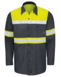 Picture of Red Kap® SY70-HV-TOC1 Hi-Visibility Long Sleeve Color Block Ripstop Work Shirt - Type O, Class 1