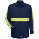 Picture of Red Kap® SC30-EHV-6.4 Long Sleeve Enhanced Visibility Cotton Work Shirt