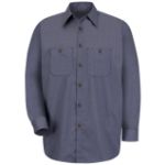 Picture of Red Kap® SP10-BANDED Men's Long Sleeve Microcheck Uniform Shirt