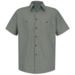 Picture of Red Kap® SP20-BANDED Men's Short Sleeve Microcheck Uniform Shirt