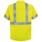 Picture of Red Kap® SS24-HV-TRC2 Men's Hi-Visibility Yellow Short Sleeve Work Shirt - Type R, Class 2