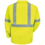 Picture of Red Kap® SS14-HV-TRC2 Men's Hi-Visibility Yellow Long Sleeve Work Shirt - Type R, Class 2