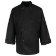Picture of Red Kap® KT76 Eight Pearl Button Black Chef Coat