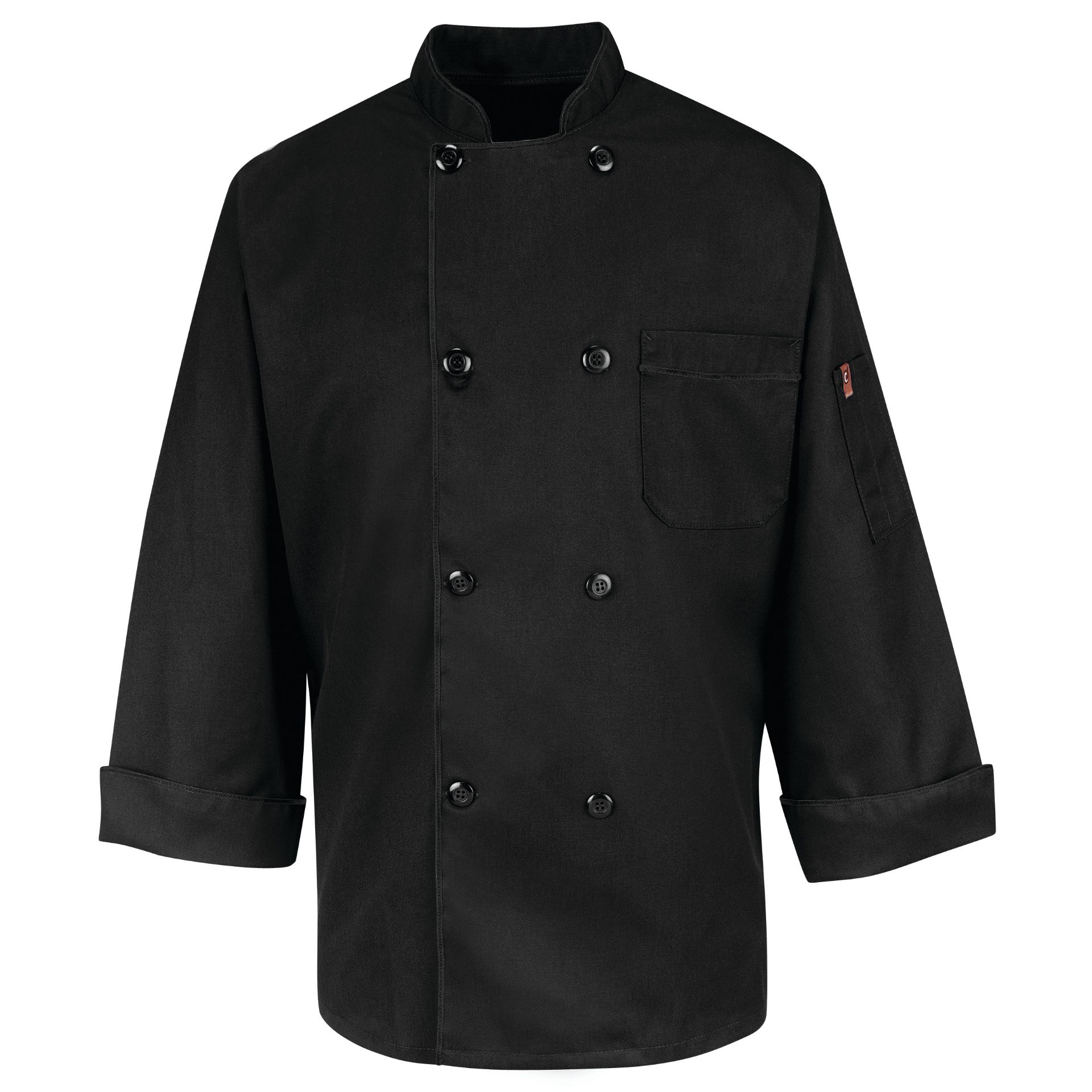 Picture of Red Kap® KT76 Eight Pearl Button Black Chef Coat